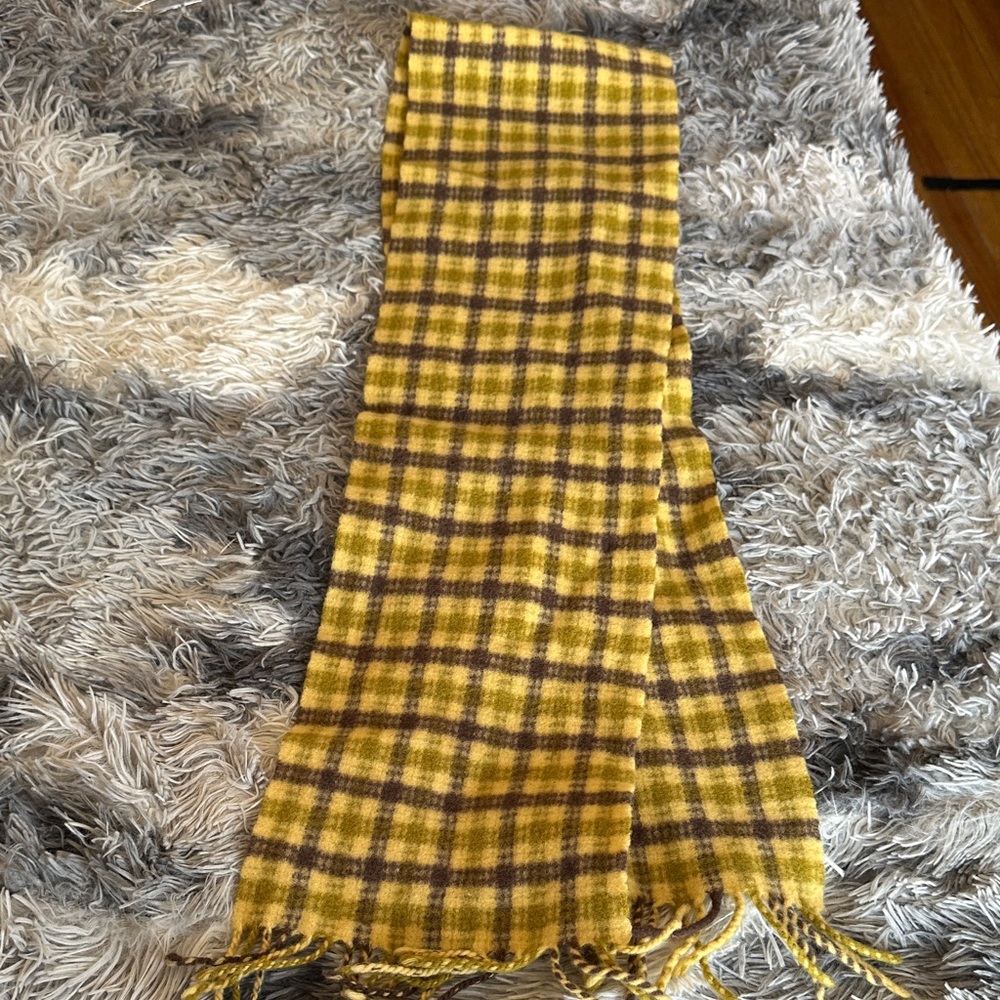 Yellow and Brown Plaid Scarf